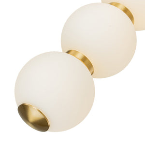 Farmhouze Light-Brass 4-Light LED Milky Glass Dango Globe Pendant Light-Pendant-Brass-4-Light