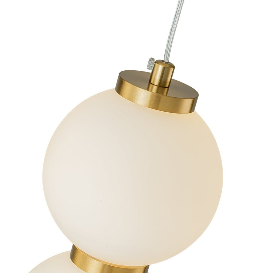 Farmhouze Light-Brass 4-Light LED Milky Glass Dango Globe Pendant Light-Pendant-Brass-4-Light