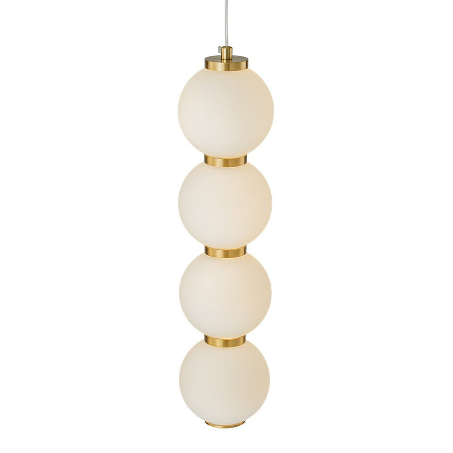 Farmhouze Light-Brass 4-Light LED Milky Glass Dango Globe Pendant Light-Pendant-Brass-4-Light