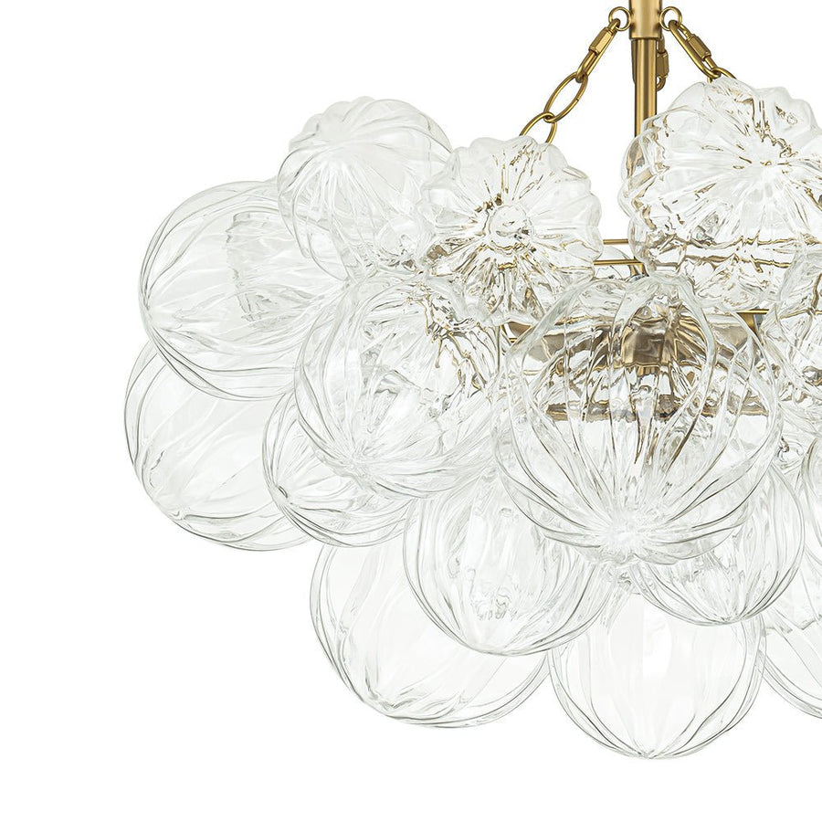 Farmhouze Light-Brass Decorative Pattern Glass Globe Cluster Chandelier-Chandelier-8-Light-Brass (Pre-Order)