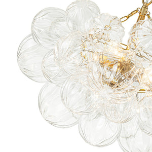 Farmhouze Light-Brass Decorative Pattern Glass Globe Cluster Chandelier-Chandelier-8-Light-Brass (Pre-Order)