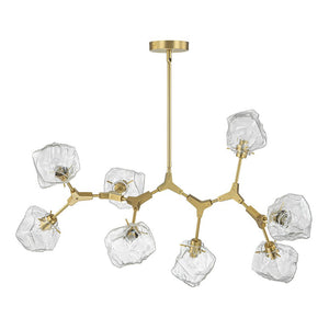 Farmhouze Light-Brushed Brass 8-Light Glass Ice Branching Chandelier-Chandelier-8-Light-Brass (Pre-Order)