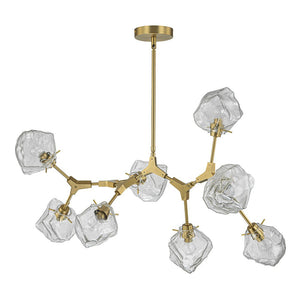 Farmhouze Light-Brushed Brass 8-Light Glass Ice Branching Chandelier-Chandelier-8-Light-Brass (Pre-Order)