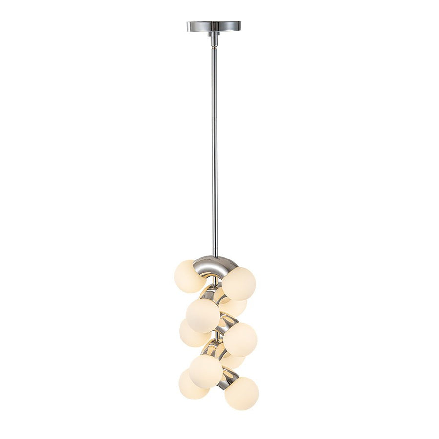 Farmhouze Light-Chrome Grape Layer Frosted Glass Globe Pendant Light-Pendant-Chrome-