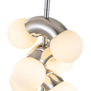 Farmhouze Light-Chrome Grape Layer Frosted Glass Globe Pendant Light-Pendant-Chrome-