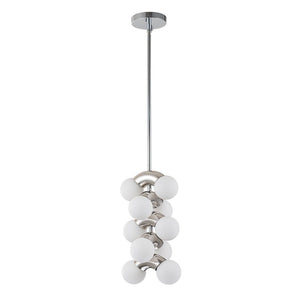 Farmhouze Light-Chrome Grape Layer Frosted Glass Globe Pendant Light-Pendant-Chrome-