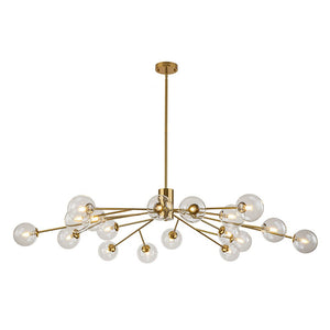 Farmhouze Light-Clear Glass Bubble Branching Sputnik Chandelier-Chandelier-18-Light-Gold