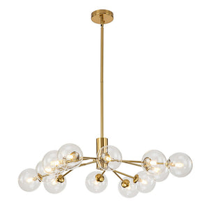 Farmhouze Light-Clear Glass Bubble Branching Sputnik Chandelier-Chandelier-18-Light-Gold