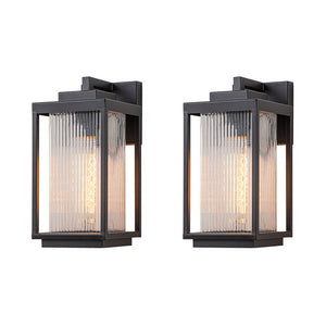 Farmhouze Light-Contemporary 1-Light Glass Lantern Outdoor Wall Sconce-Wall Sconce-2 Packs-