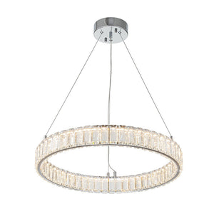 Farmhouze Light-Contemporary Dimmable LED Crystal Ring Pendant-Chandelier-Chrome-