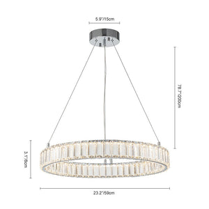 Farmhouze Light-Contemporary Dimmable LED Crystal Ring Pendant-Chandelier-Chrome-