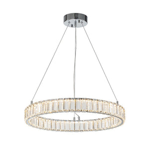 Farmhouze Light-Contemporary Dimmable LED Crystal Ring Pendant-Chandelier-Chrome-