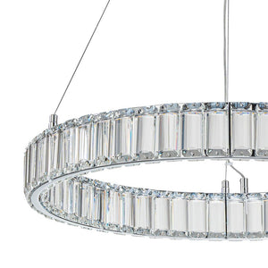 Farmhouze Light-Contemporary Dimmable LED Crystal Ring Pendant-Chandelier-Chrome-