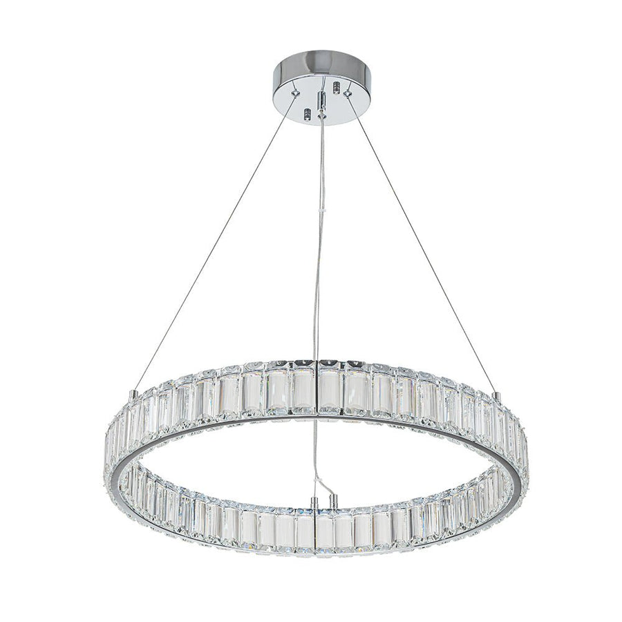 Farmhouze Light-Contemporary Dimmable LED Crystal Ring Pendant-Chandelier-Chrome-