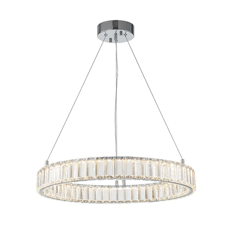 Farmhouze Light-Contemporary Dimmable LED Crystal Ring Pendant-Chandelier-Chrome-