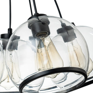 Farmhouze Light-Danish 7-Light Black Cluster Glass Dome Pendant-Chandelier-7-Light-