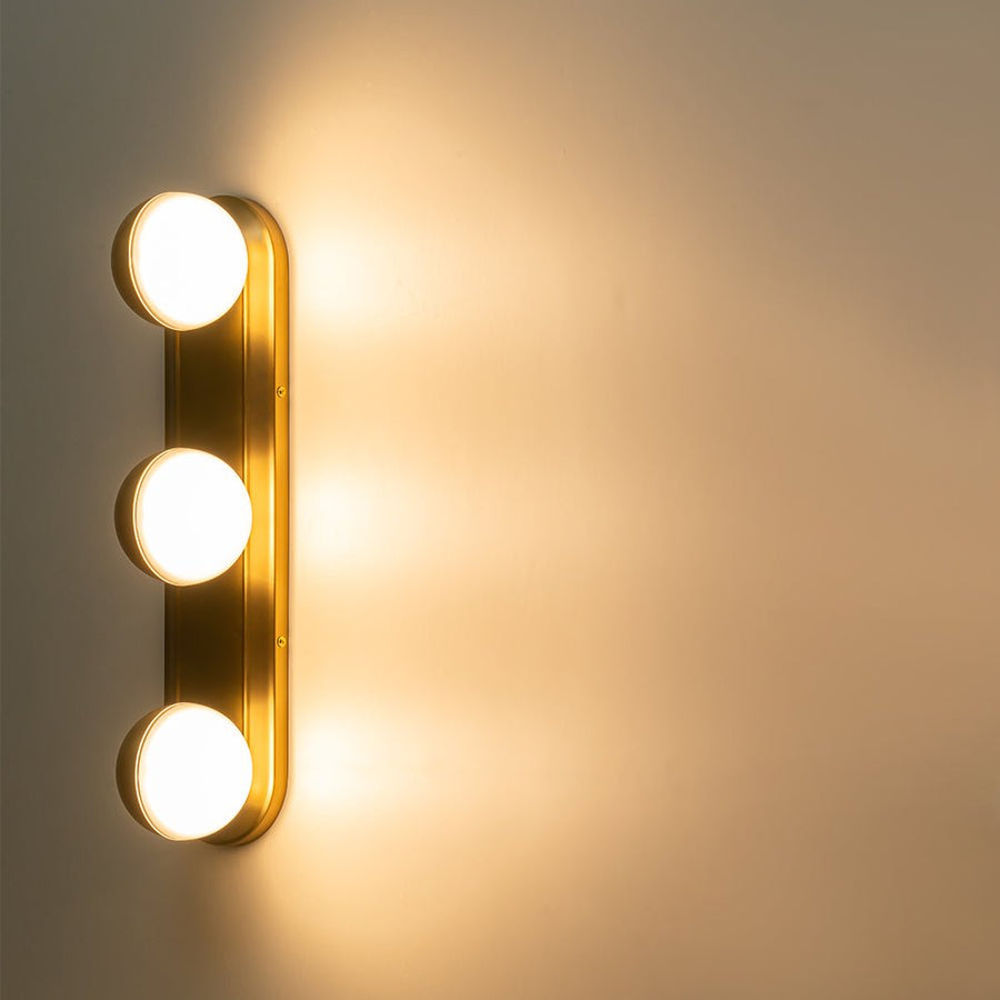 Farmhouze Light-Dimmable LED Frosted Glass Globe Vanity Wall Light-Wall Sconce-Brass-