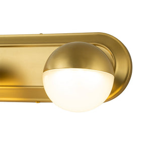 Farmhouze Light-Dimmable LED Frosted Glass Globe Vanity Wall Light-Wall Sconce-Brass-