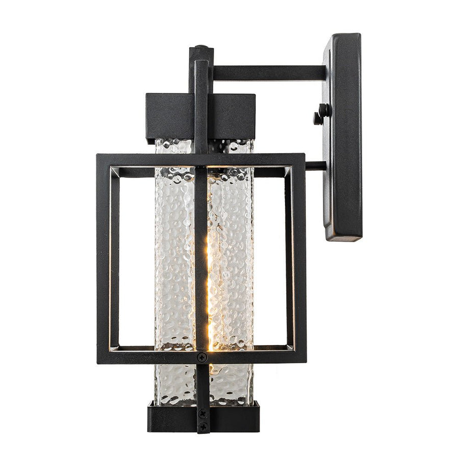 Farmhouze Light-Farmhouse 1-Light Hammered Glass Outdoor Wall Lantern-Wall Sconce-2 Packs-