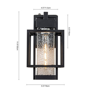 Farmhouze Light-Farmhouse 1-Light Hammered Glass Outdoor Wall Lantern-Wall Sconce-2 Packs-