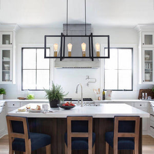 Farmhouze Light-Farmhouse 4-Light Kitchen Island Linear Pendant-Chandelier--