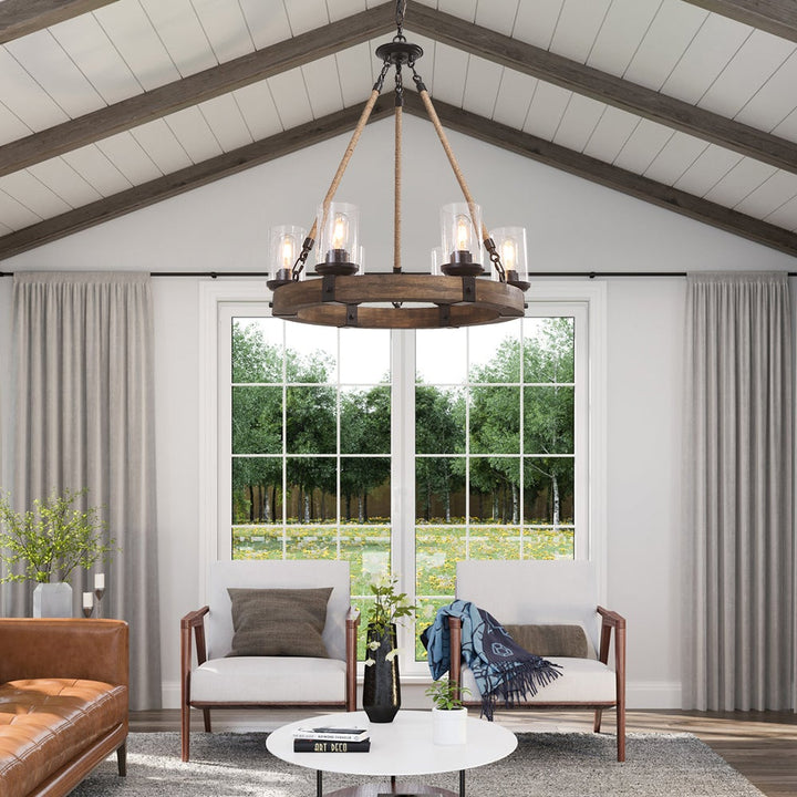 Farmhouze Light-Farmhouse 6 Light Circular Chandelier-Chandelier--