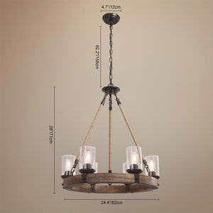 Farmhouze Light-Farmhouse 6 Light Circular Chandelier-Chandelier--