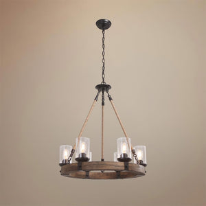 Farmhouze Light-Farmhouse 6 Light Circular Chandelier-Chandelier--