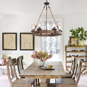 Farmhouze Light-Farmhouse 6 Light Circular Chandelier-Chandelier--