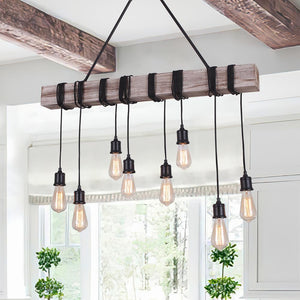 Farmhouze Light-Farmhouse 8 Light Kitchen Island Linear Pendant-Chandelier--