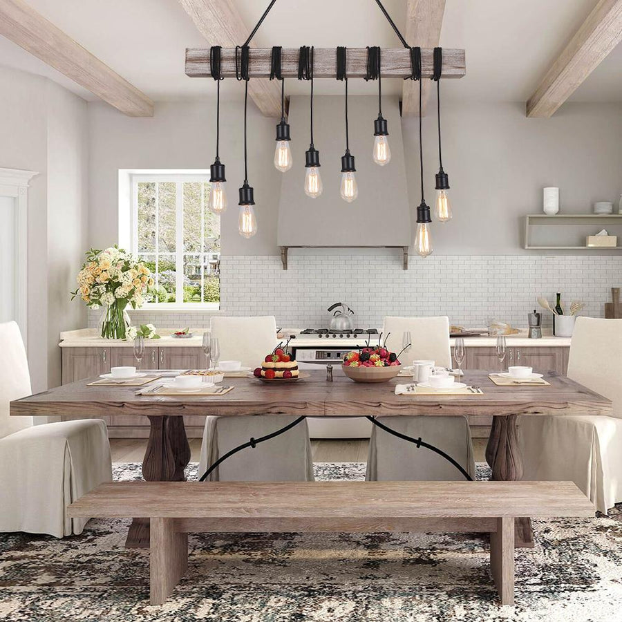 Farmhouze Light-Farmhouse 8 Light Kitchen Island Linear Pendant-Chandelier--