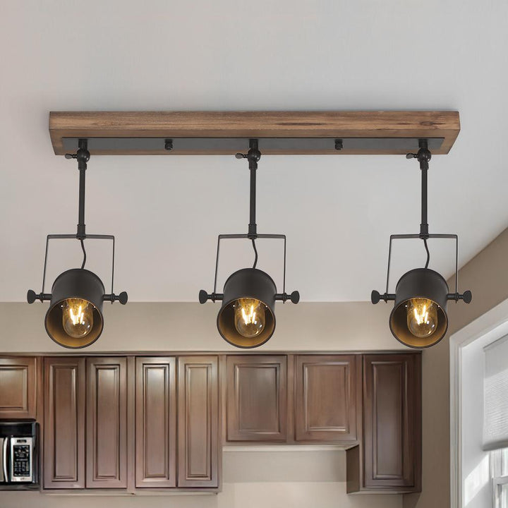 Farmhouze Light-Farmhouse Black 3 Light Track Ceiling Light-Ceiling Light--