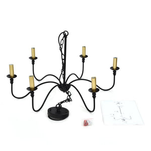 Farmhouze Light-Farmhouse Black Candle Style Classic Chandelier-Chandelier--