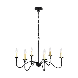 Farmhouze Light-Farmhouse Black Candle Style Classic Chandelier-Chandelier--