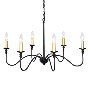 Farmhouze Light-Farmhouse Black Candle Style Classic Chandelier-Chandelier--