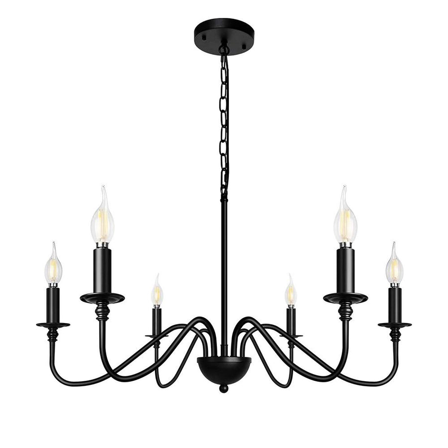 Farmhouze Light-Farmhouse Black Candle Style Classic Chandelier-Chandelier-Black-