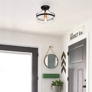 Farmhouze Light-Farmhouse Glass Semi Flush Mount-Ceiling Light--