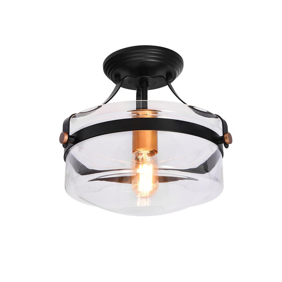 Farmhouze Light-Farmhouse Glass Semi Flush Mount-Ceiling Light--