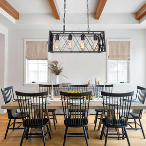 Farmhouze Light-Farmhouse Kitchen Island Black Linear Pendant-Chandelier--