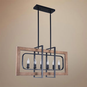 Farmhouze Light-Farmhouse Kitchen Island Rectangle Linear Pendant Light-Pendant--