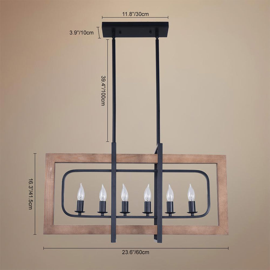 Farmhouze Light-Farmhouse Kitchen Island Rectangle Linear Pendant Light-Pendant--