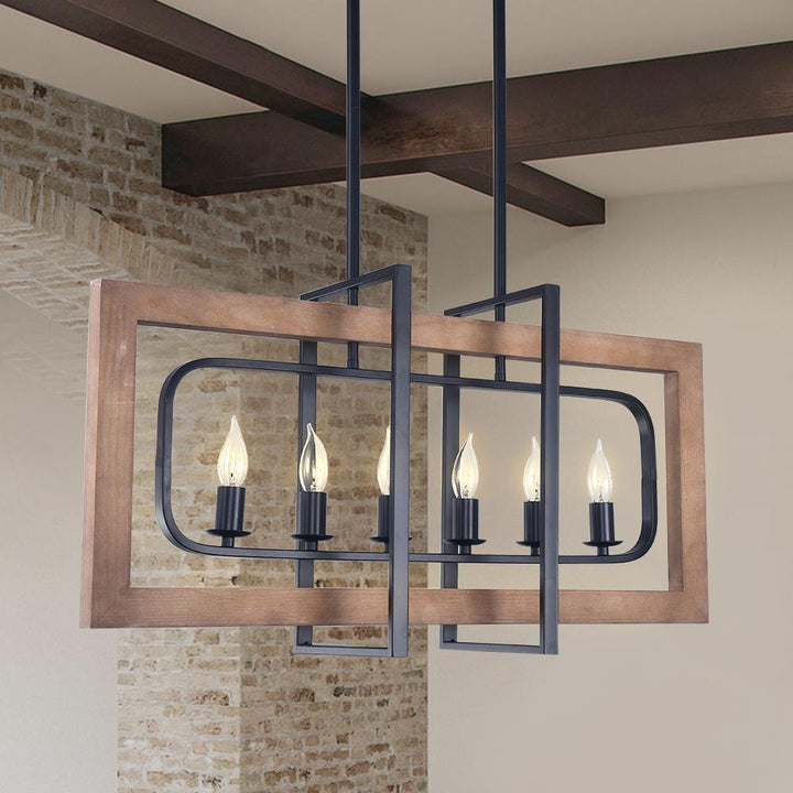 Farmhouze Light-Farmhouse Kitchen Island Rectangle Linear Pendant Light-Pendant--