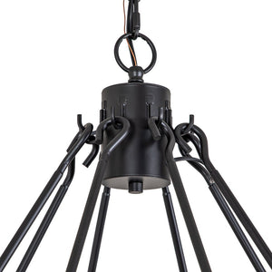 Farmhouze Light-Farmhouse Large Black Metal Wagon Wheel Chandelier-Chandelier-18-Lt-