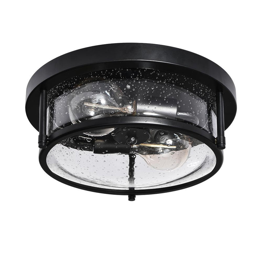 Farmhouze Light-Farmhouse Round Glass Flush Mount-Ceiling Light--