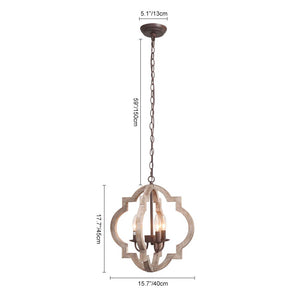 Farmhouze Light-Farmhouse Rustic Round Lantern Pendant Light-Chandelier-4 Bulbs-