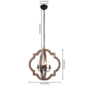 Farmhouze Light-Farmhouse Rustic Wood 4 Light Pendant Light-Chandelier--