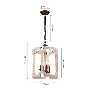 Farmhouze Light-Farmhouse Wood Cylinder Drum Pendant Light-Pendant--