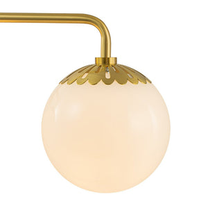 Farmhouze Light-Flower Milky Glass Globe Brass Vanity Wall Lamp-Wall Sconce-Aged Brass-