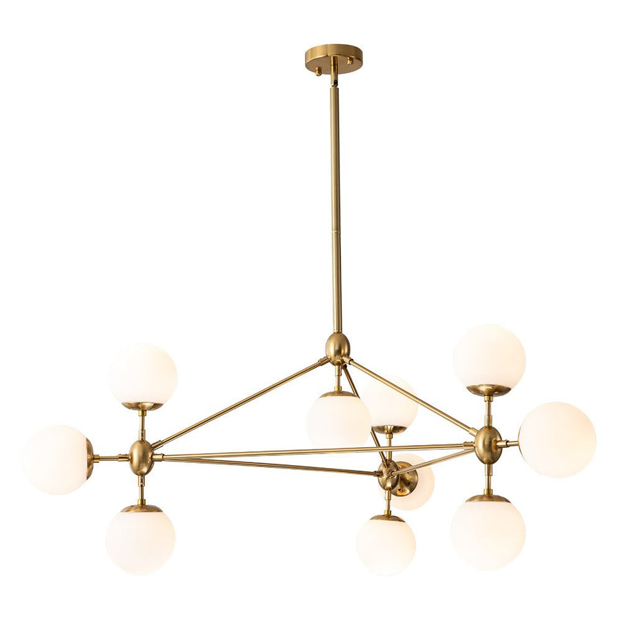 Farmhouze Light-Geometric Opal Glass Globe 10-Light Chandelier-Chandelier-Black-10-Light