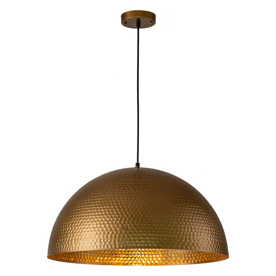 Farmhouze Light-Industrial 1-Light Hammered Oversized Metal Dome Pendant-Chandelier-Dark Silver-23in